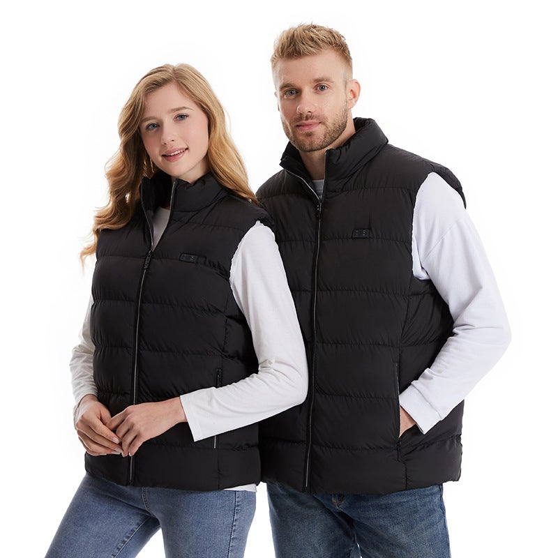 Popular Winter Men'S Stand-Up Collar Heating Vest Electric Heating Cotton Vest Intelligent Constant Temperature Heating Warm Vest Cotton Clothing - Image 4